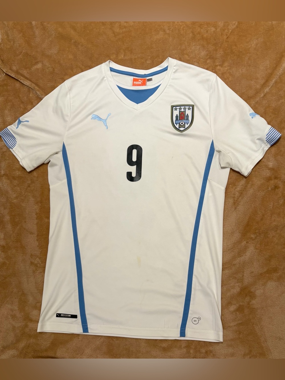 Uruguay 2014 World Cup Authentic Away Player Version Luis Suarez #9